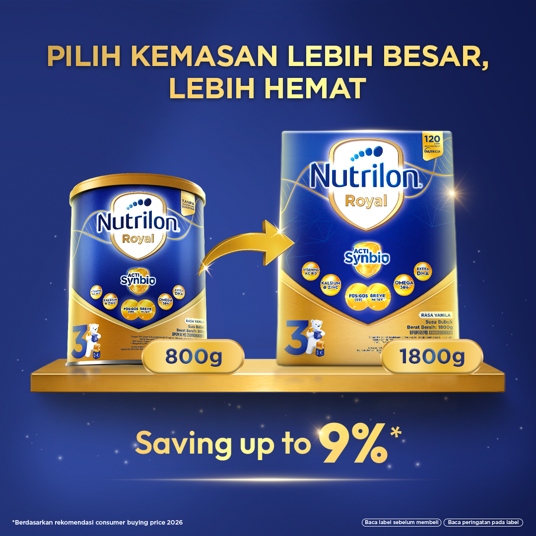 Nutrilon Royal 3 Madu 800gr x 4, Susu Formula Anak untuk Usia 1-3 Tahun