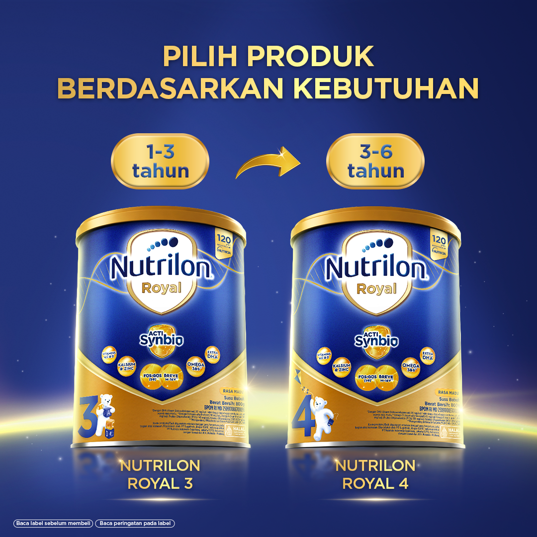 Nutrilon Royal 3 Madu 800gr x 4, Susu Formula Anak untuk Usia 1-3 Tahun