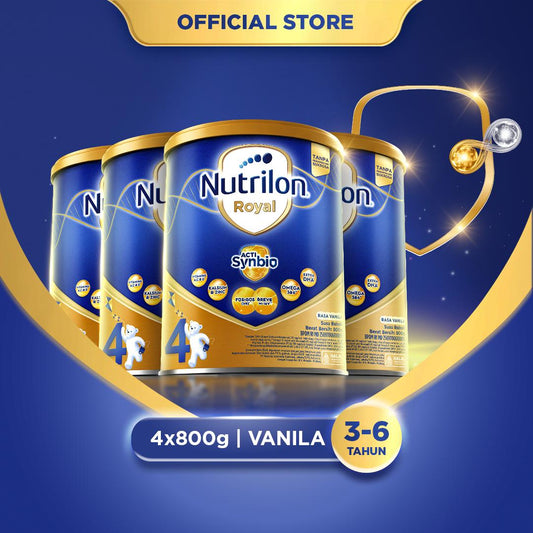 Nutrilon Royal 4 Vanila 800 gr x 4, Susu Bubuk untuk Usia 3-6 Tahun