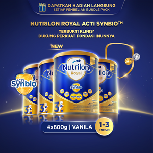 Nutrilon Royal 3 Vanila 800 gr x 4, Susu Formula Anak untuk Usia 1-3 Tahun