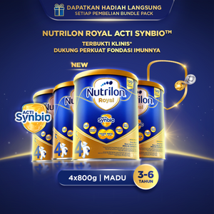 Nutrilon Royal 4 Madu 800 gr x 4, Susu Bubuk untuk Usia 3-6 Tahun