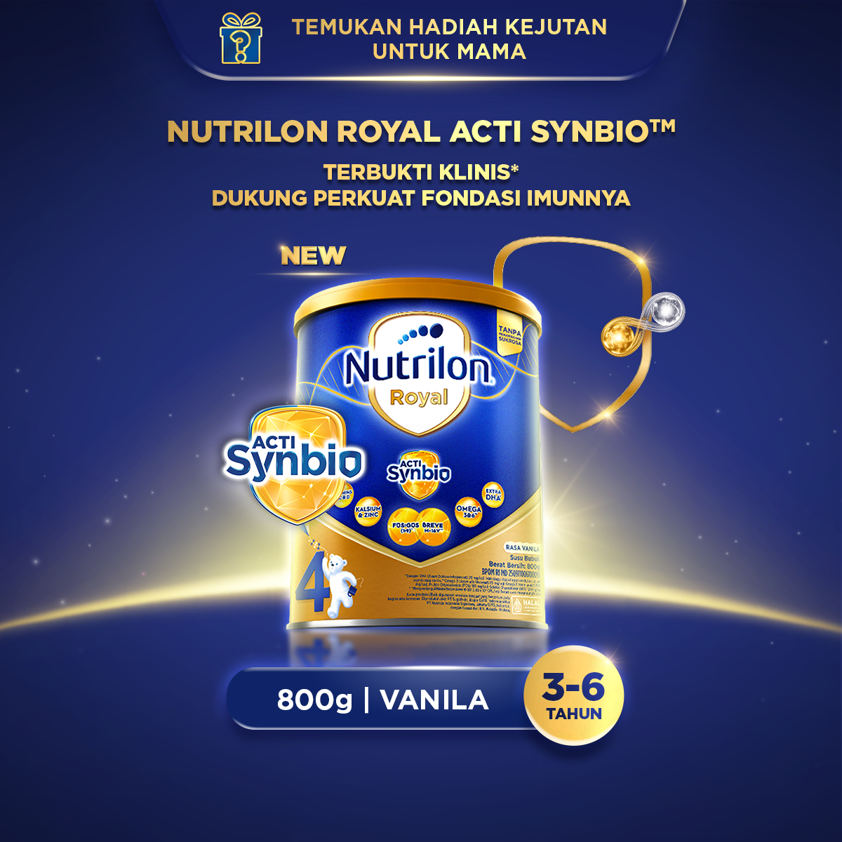 Nutrilon Royal 4 Vanila 800 gr, Susu Bubuk untuk Usia 3-6 Tahun